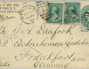 91426 - USA - POSTAL HISTORY - Private Print STATIONERY COVER to GERMANY  1889