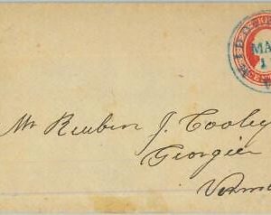91427 - USA - POSTAL HISTORY - STATIONERY COVER - Blue Postmark  Middle Bury, VI
