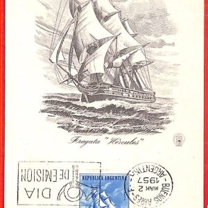 aa3244 - ARGENTINA - POSTAL HISTORY: MAXIMUM CARD 1957  Frigate Hercules  NAVY