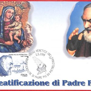 aa3336  -  ITALY - Postal History -  MAXIMUM CARD - Padre Pio  1999  RELIGION