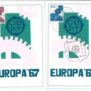 72643 - ITALY - Postal History - Set of 2 MAXIMUM CARD -  EUROPA 1967