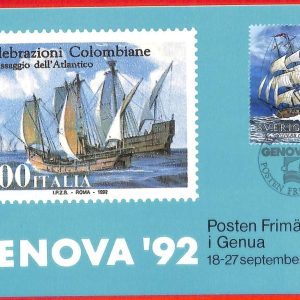 aa3366 -  SWEDEN  -  MAXIMUM CARD 1992 -  COLUMBUS  Europa CEPT