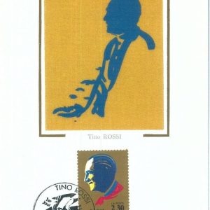 72745 - FRANCE - Postal History - MAXIMUM CARD - MUSIC  Tino Rossi 1990  SILK