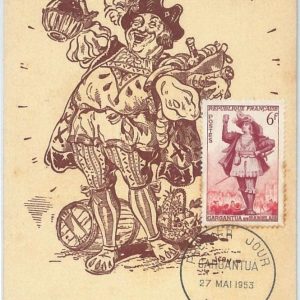 72750 -  FRANCE - Postal History -  MAXIMUM CARD - LITERATURE Gargantua  1953