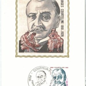 72743 - FRANCE - Postal History - MAXIMUM CARD - LITERATURE Courteline SILK 1958