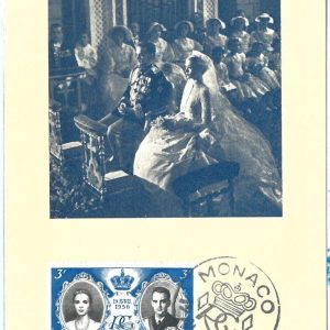 68849 - MONACO - Postal History - MAXIMUM CARD 1956 - ROYALTY Royal Marriage