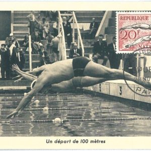 72722 -  FRANCE - Postal History -  MAXIMUM CARD -  SPORT  Swimming  1955