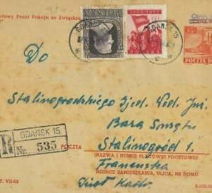95437 - POLAND  - POSTAL HISTORY -  OVERPRINTED Postal Stationery Card 1956