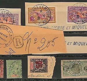 45172  - Saint Pierre and Miquelon : Small lot of used stamps - nice POSTMARKS