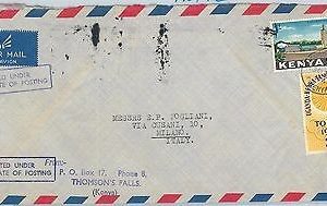 61344  - KENYA  - POSTAL HISTORY -  COVER to ITALY 1964 - OLYMPIC GAMES
