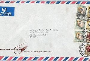 61350  - KENYA  - POSTAL HISTORY -  COVER to ITALY 1972 - SEA SHELLS