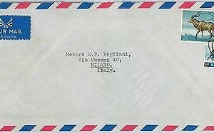 61349  - KENYA  - POSTAL HISTORY -  COVER to ITALY 1957 - FAUNA Animals