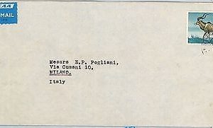 61348  - KENYA  - POSTAL HISTORY -  COVER to ITALY 1964 - FAUNA Animals
