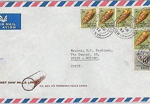 61352  - KENYA  - POSTAL HISTORY -  COVER to ITALY 1972 - SEA SHELLS