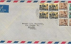61356  - KENYA  - POSTAL HISTORY -  COVER to ITALY 1968 - FAUNA Animals