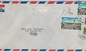 61358  - KENYA  - POSTAL HISTORY -  COVER to ITALY 1966 -  Mountains