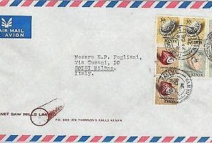 61354  - KENYA  - POSTAL HISTORY -  COVER to ITALY 1972 - SEA SHELLS