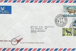 61353  - KENYA  - POSTAL HISTORY -  COVER to ITALY 1971- FAUNA Animals