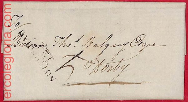 ai5789 - GB - Postal History -PREPHILATELIC COVER from  Nottingham 1817