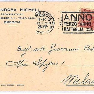 ai3110 - ITALY - POSTAL HISTORY - Postcard - Agricolture - 1920