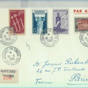 89657 - MOROCCO - Postal History - SPECIAL POSTMARK on COVER 1953 BIRDS