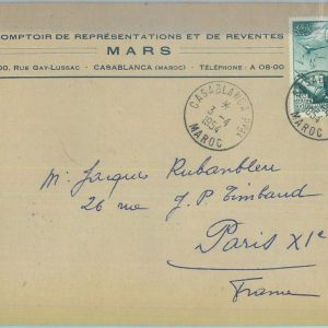 89648 -  MOROCCO Maroc - Postal History -  COVER to   FRANCE  1954