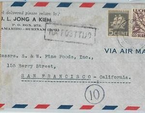 74610 - SURINAME - POSTAL HISTORY -  COVER  to USA with CENSOR TAPE! 1941