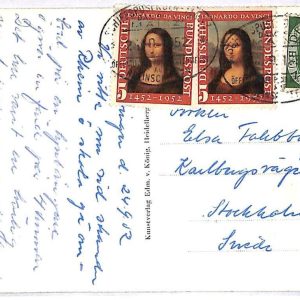 ai3160 - Germany - POSTAL HISTORY - Postcard - ART Leonardo da Vinci - 1952