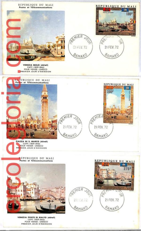 ai3170 - MALI - POSTAL HISTORY - Set of 3 FDC - ART - 1972