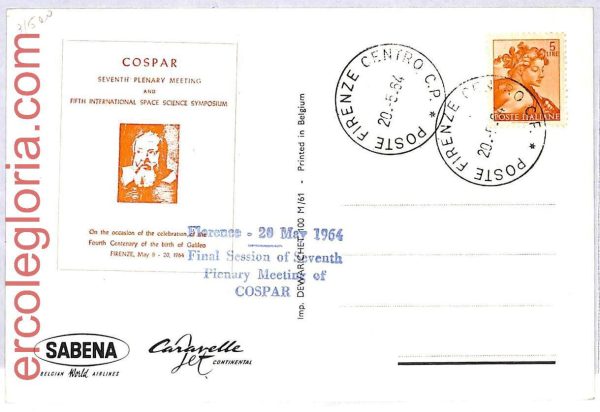 ai3172 - Italy - POSTAL HISTORY - Postcard - SCIENCE Gallileo Gallilei SPACE1964