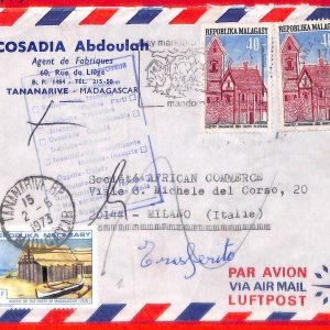 aa3925 - MADAGASCAR - POSTAL HISTORY -   COVER 1973   FIRE PREVENTION matches