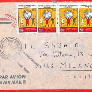 aa3926 - MADAGASCAR - POSTAL HISTORY -   AIRMAIL  COVER to ITALY  1986