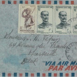 88897 - MADAGASCAR - Postal History - AIRMAIL  COVER to FRANCE  1949