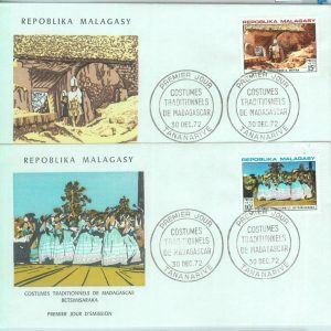 86341 - MADAGASCAR - POSTAL HISTORY - Set of 2  FDC COVERS 1972 - Ethnic types
