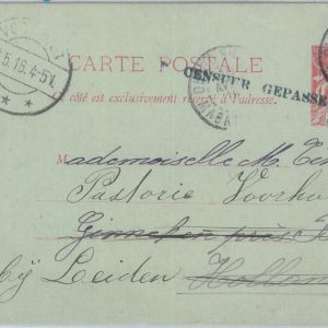 81172 - Madagascar - POSTAL HISTORY - STATIONERY CARD 1916 H&G # 7 Dutch CENSOR