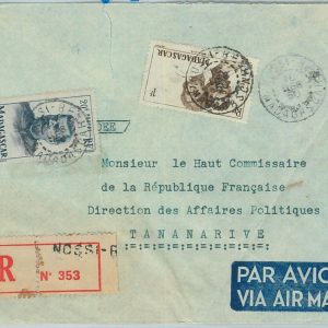 67328 -  FRENCH COLONIES: MADAGASCAR - Postal History - COVER from NOSSI BE 1950