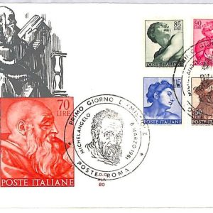 ai3155 - Italy -  POSTAL HISTORY - Set of 4 FDC - ART Michelangelo - 1961
