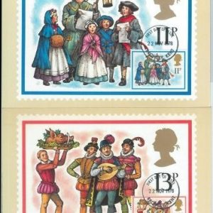 77709 - GB - Set of 4  MAXIMUM CARD - PHQ 32 - Music instruments CHRISTMAS 1978