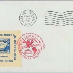 82836 -  USA  - Postal History - Special Cover 1961 - SPACE  Rocket Mail