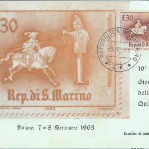 89861 -  SAN MARINO - Postal History - MAXIMUM CARD - 1962  Jousting TOURNAMENT