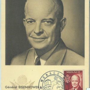 83624 - MONACO  - Postal History - MAXIMUM CARD -  Gen Eisenhower 1956 MILITARY
