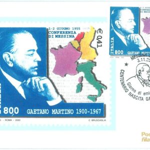 69148b -  ITALY - Postal History - MAXIMUM CARD 2000  - Gaetano Martino POLITICS