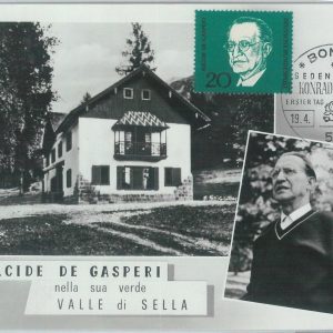 81307 - GERMANY - Postal History - MAXIMUM CARD - POLITICS De Gasperi  1968