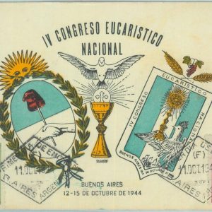 83566 - ARGENTINA - Postal History - MAXIMUM CARD - RELIGION  Eucaristic  1944
