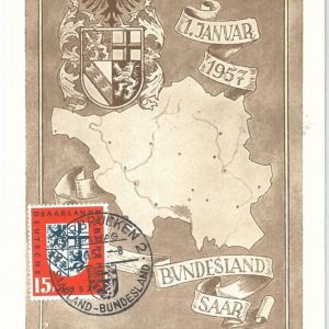 72795 - GERMANY Saar - Postal History - MAXIMUM CARD - MAPS 1957