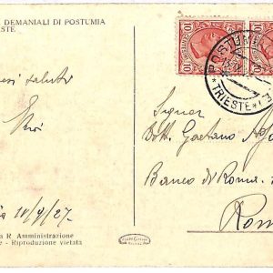 ai3136 - ITALY -  POSTAL HISTORY - Postcard - Speleology - 1927 POSTUMIA