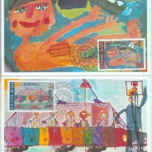 83646 - YUGOSLAVIA  - Postal History - set of 2 MAXIMUM CARDS 1982 EUROPA boats