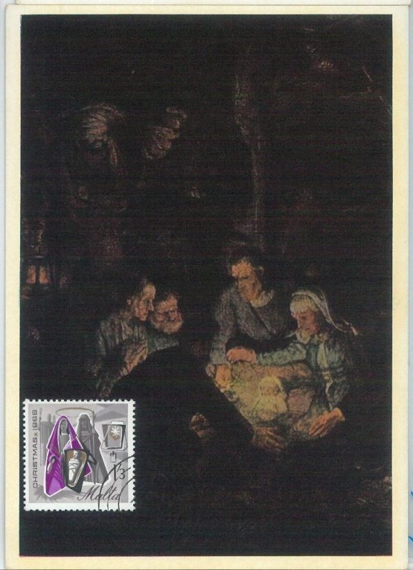81390 - MALTA  - Postal History -  set 2  MAXIMUM CARDS - RELIGION art  1967