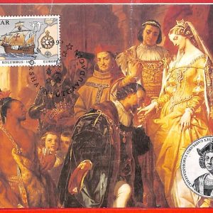 aa3215 - FAROE Islands - MAXIMUM CARD - 1992 EUROPA  Cristopher COLUMBUS boats