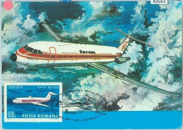 83563 -  ROMANIA - Postal History - MAXIMUM CARD - aviation airplanes TAROM 1983